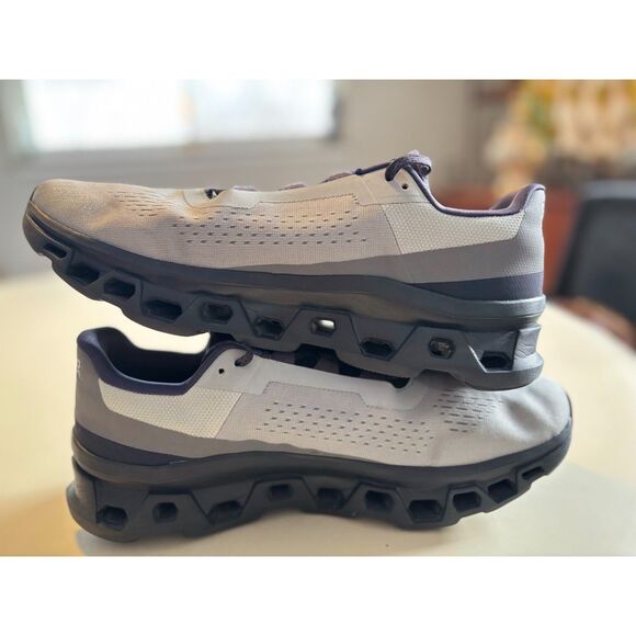 On Cloudmonster Grey Running Shoes Sz 14 - Picture 3 of 9